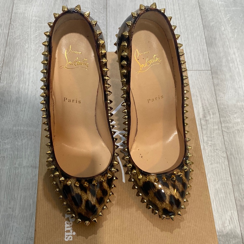 CHRISTIAN LOUBOUTIN leopard print spike pumps